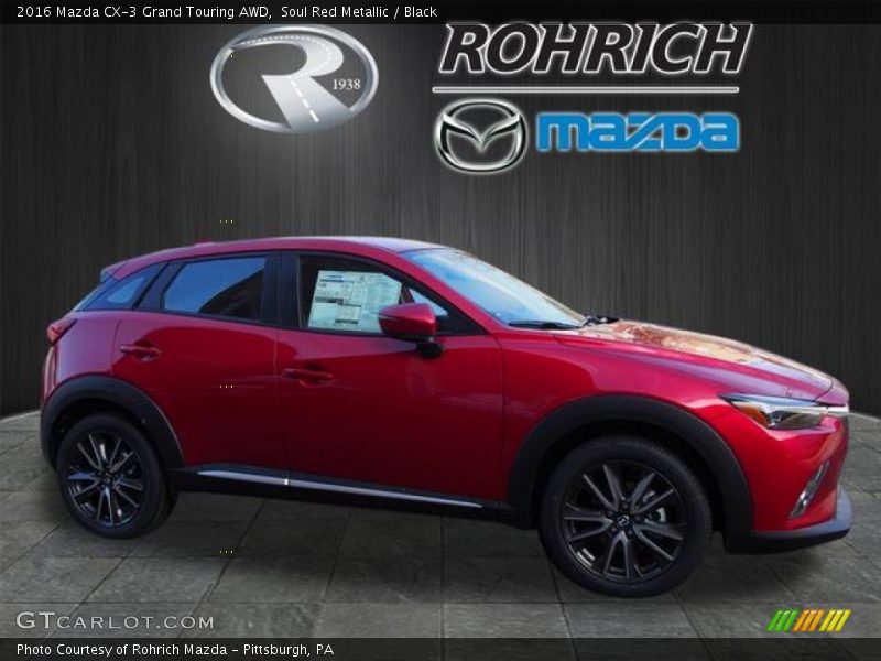 Soul Red Metallic / Black 2016 Mazda CX-3 Grand Touring AWD