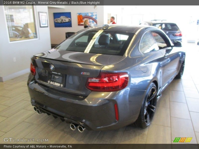 Mineral Grey Metallic / Black/Blue Highlight 2016 BMW M2 Coupe