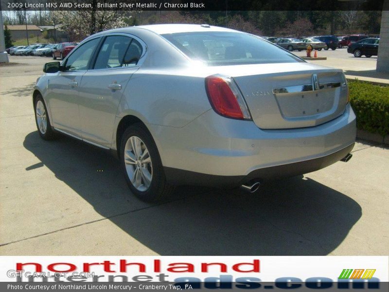 Brilliant Silver Metallic / Charcoal Black 2009 Lincoln MKS AWD Sedan