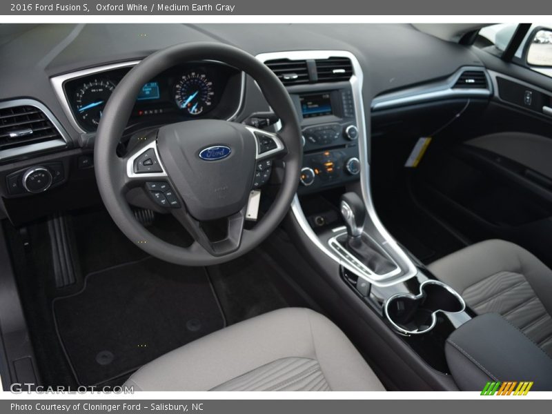 Oxford White / Medium Earth Gray 2016 Ford Fusion S