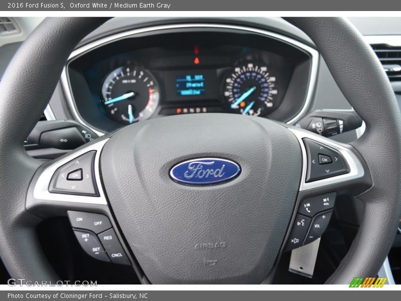 Oxford White / Medium Earth Gray 2016 Ford Fusion S