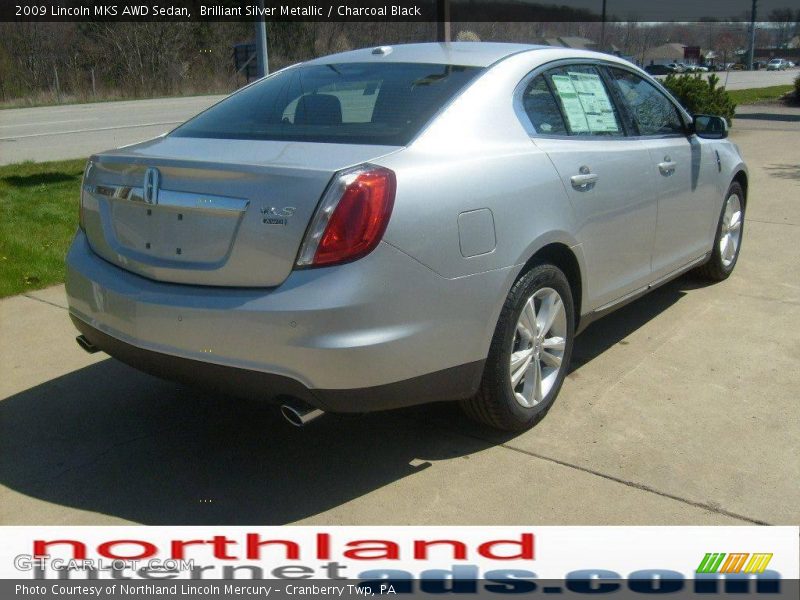 Brilliant Silver Metallic / Charcoal Black 2009 Lincoln MKS AWD Sedan