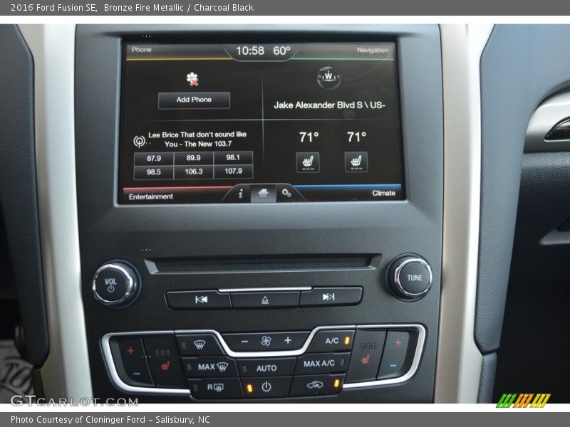 Bronze Fire Metallic / Charcoal Black 2016 Ford Fusion SE