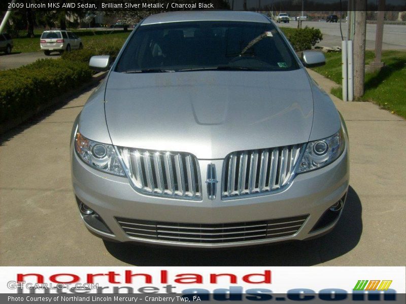 Brilliant Silver Metallic / Charcoal Black 2009 Lincoln MKS AWD Sedan