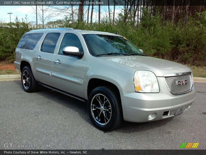 Gold Mist Metallic / Ebony Black 2007 GMC Yukon XL Denali AWD