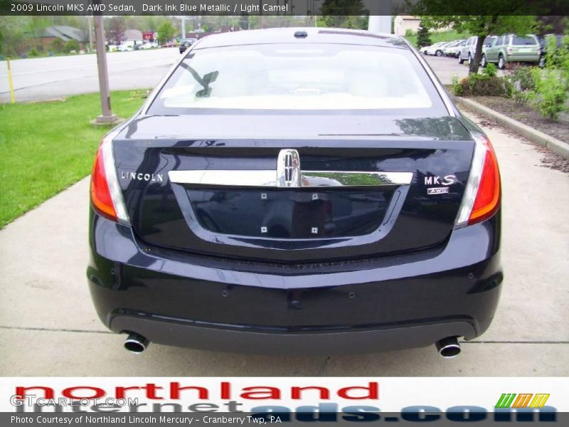 Dark Ink Blue Metallic / Light Camel 2009 Lincoln MKS AWD Sedan
