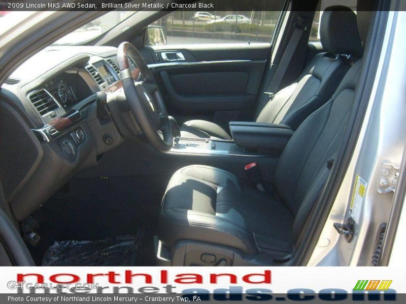 Brilliant Silver Metallic / Charcoal Black 2009 Lincoln MKS AWD Sedan