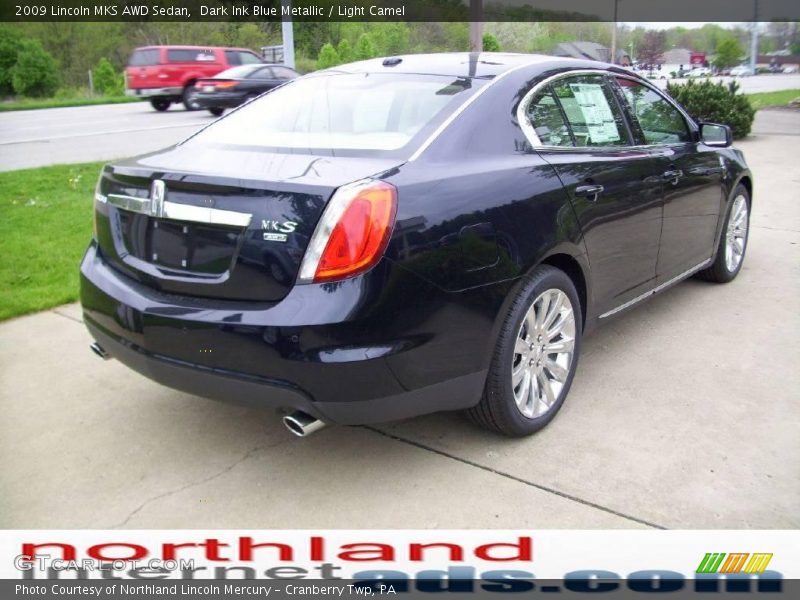 Dark Ink Blue Metallic / Light Camel 2009 Lincoln MKS AWD Sedan