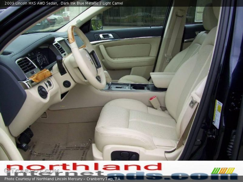 Dark Ink Blue Metallic / Light Camel 2009 Lincoln MKS AWD Sedan