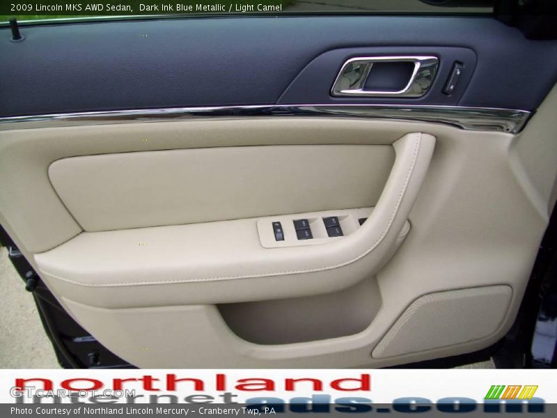 Dark Ink Blue Metallic / Light Camel 2009 Lincoln MKS AWD Sedan
