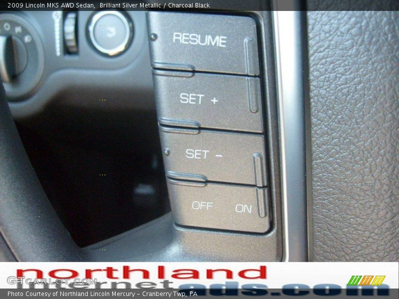 Brilliant Silver Metallic / Charcoal Black 2009 Lincoln MKS AWD Sedan