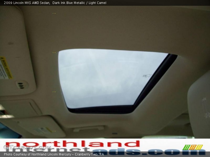 Dark Ink Blue Metallic / Light Camel 2009 Lincoln MKS AWD Sedan