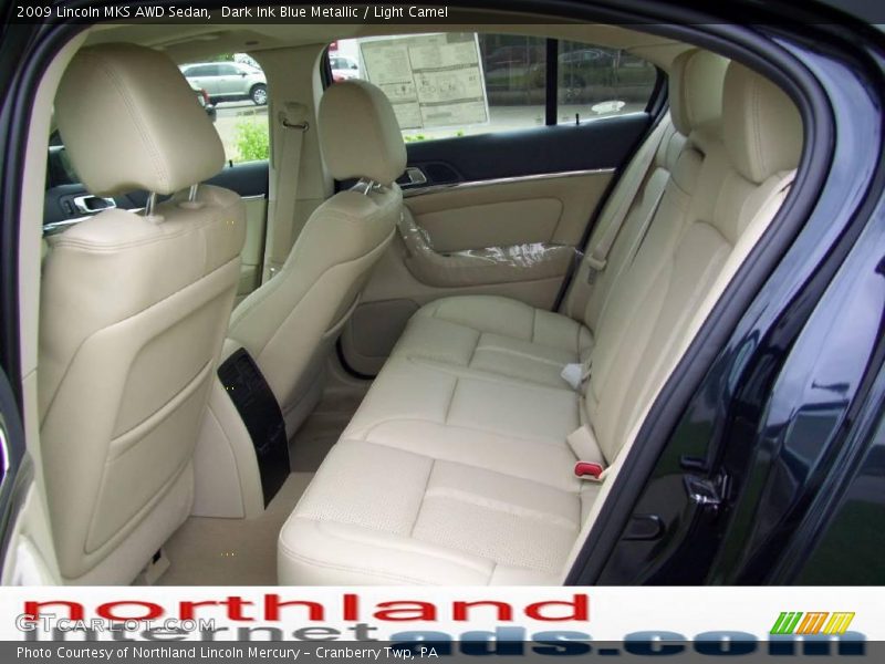 Dark Ink Blue Metallic / Light Camel 2009 Lincoln MKS AWD Sedan