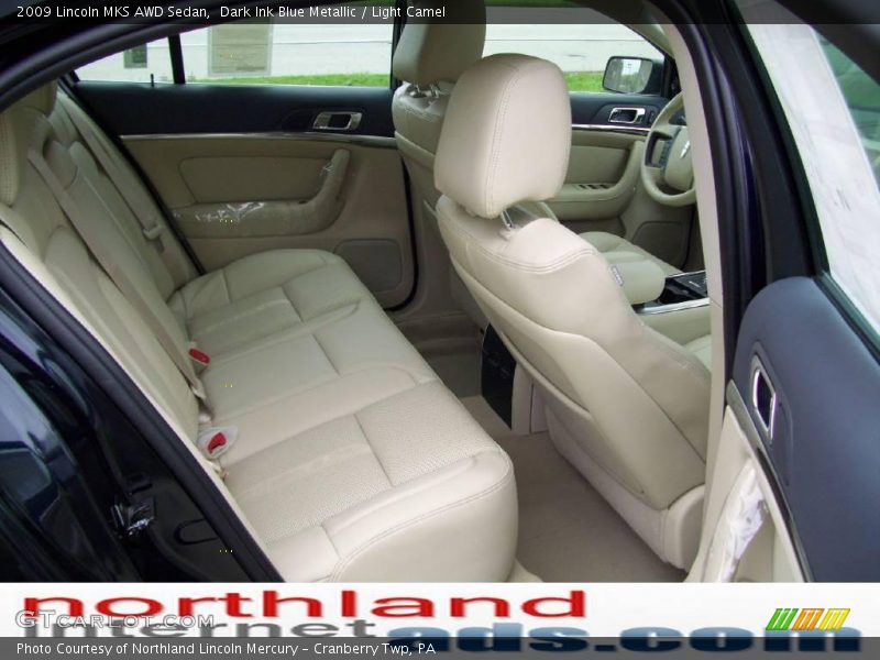 Dark Ink Blue Metallic / Light Camel 2009 Lincoln MKS AWD Sedan