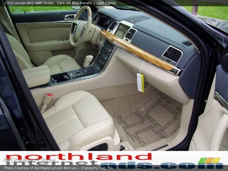 Dark Ink Blue Metallic / Light Camel 2009 Lincoln MKS AWD Sedan