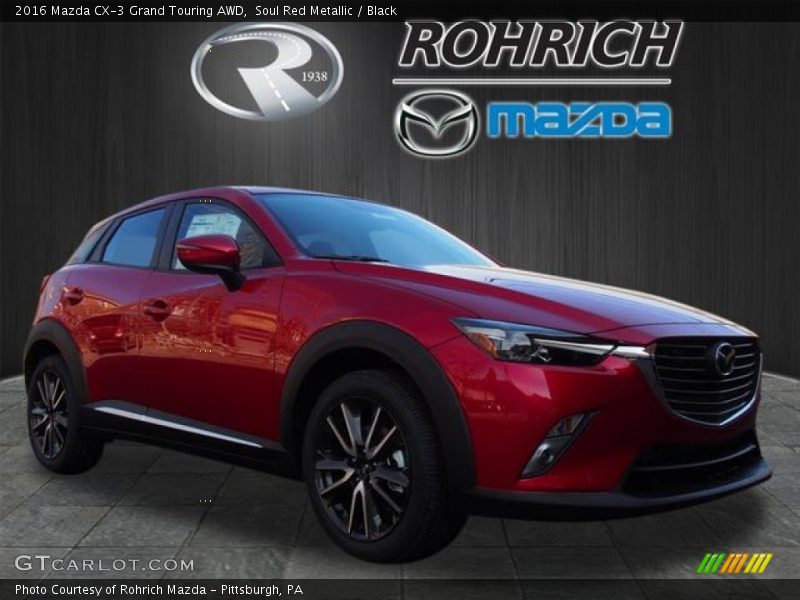 Soul Red Metallic / Black 2016 Mazda CX-3 Grand Touring AWD