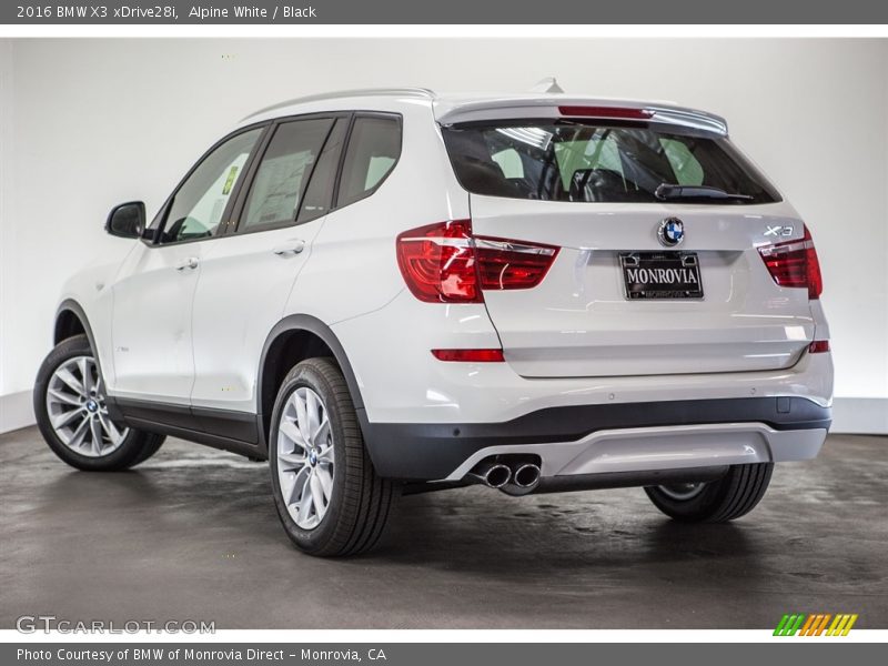 Alpine White / Black 2016 BMW X3 xDrive28i