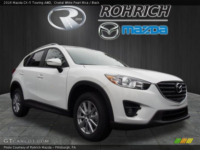 Crystal White Pearl Mica / Black 2016 Mazda CX-5 Touring AWD