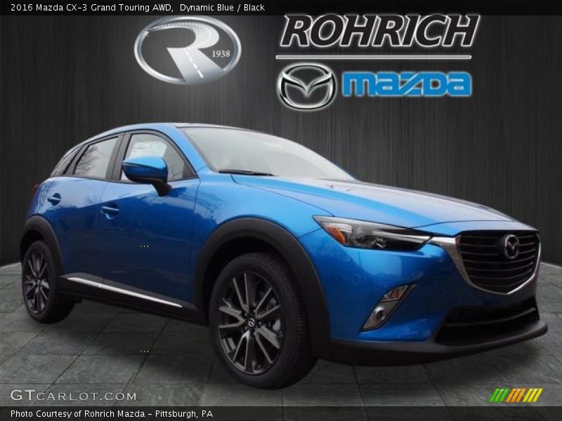 Dynamic Blue / Black 2016 Mazda CX-3 Grand Touring AWD