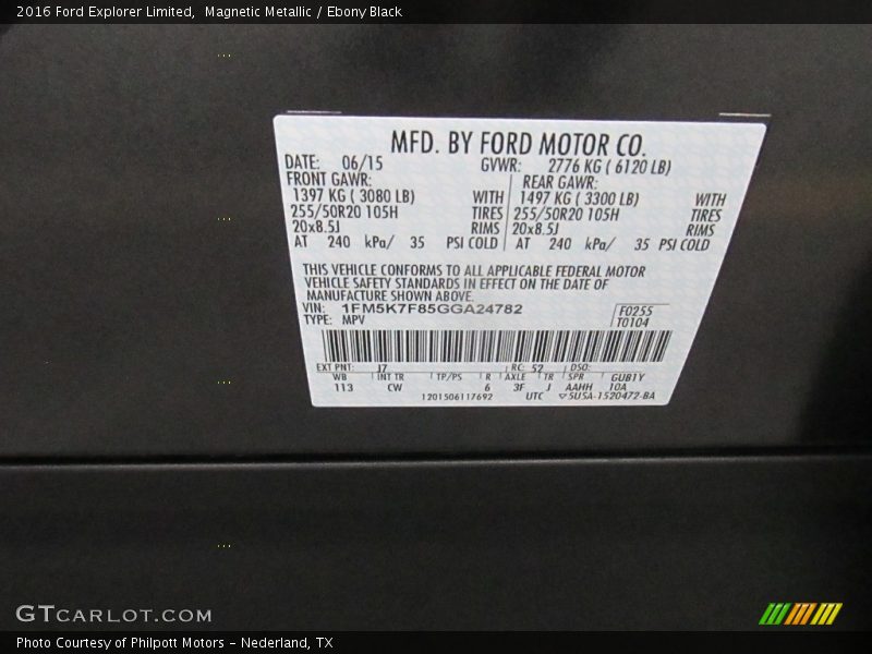 Magnetic Metallic / Ebony Black 2016 Ford Explorer Limited