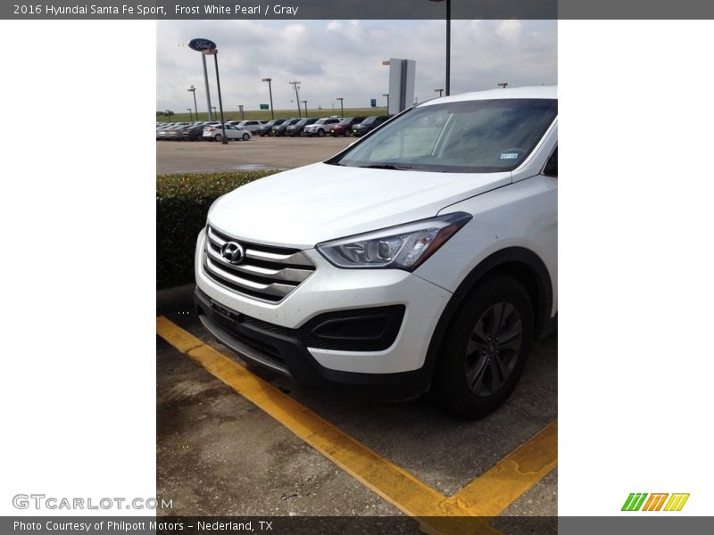 Frost White Pearl / Gray 2016 Hyundai Santa Fe Sport
