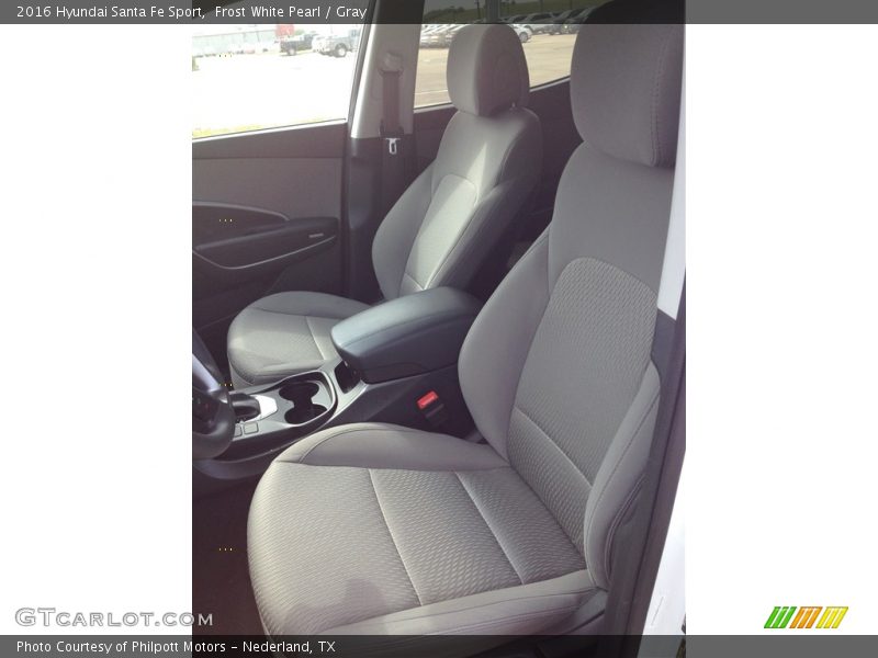 Frost White Pearl / Gray 2016 Hyundai Santa Fe Sport