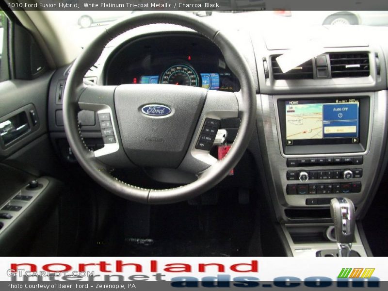 White Platinum Tri-coat Metallic / Charcoal Black 2010 Ford Fusion Hybrid