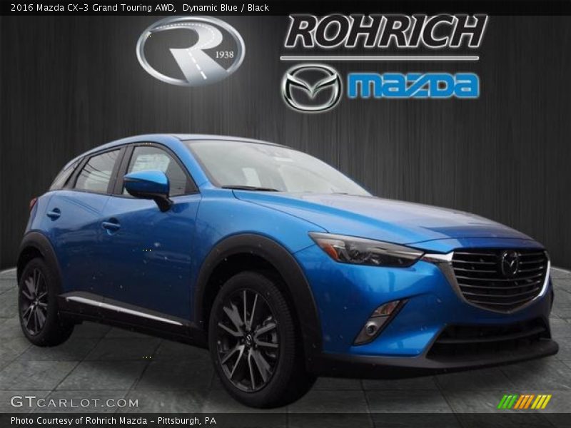 Dynamic Blue / Black 2016 Mazda CX-3 Grand Touring AWD