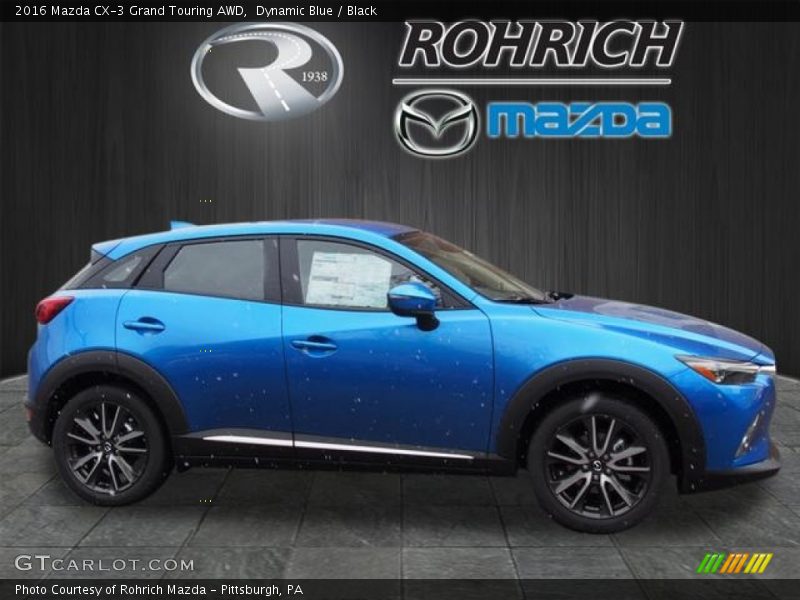 Dynamic Blue / Black 2016 Mazda CX-3 Grand Touring AWD