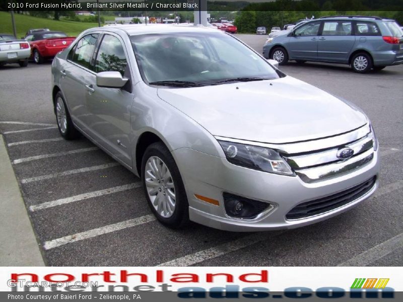 Brilliant Silver Metallic / Charcoal Black 2010 Ford Fusion Hybrid