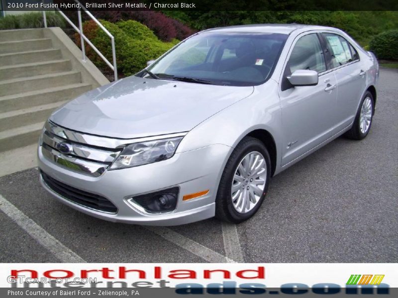 Brilliant Silver Metallic / Charcoal Black 2010 Ford Fusion Hybrid