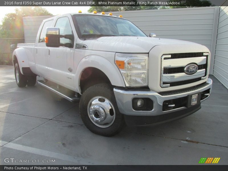 White Platinum Metallic / King Ranch Mesa/Adobe 2016 Ford F350 Super Duty Lariat Crew Cab 4x4 DRW