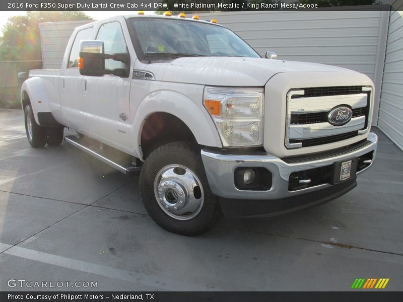 White Platinum Metallic / King Ranch Mesa/Adobe 2016 Ford F350 Super Duty Lariat Crew Cab 4x4 DRW