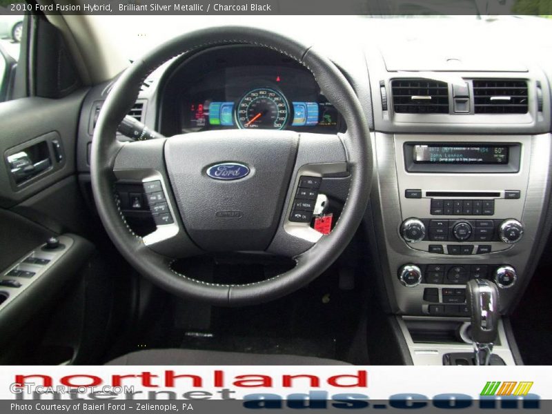 Brilliant Silver Metallic / Charcoal Black 2010 Ford Fusion Hybrid