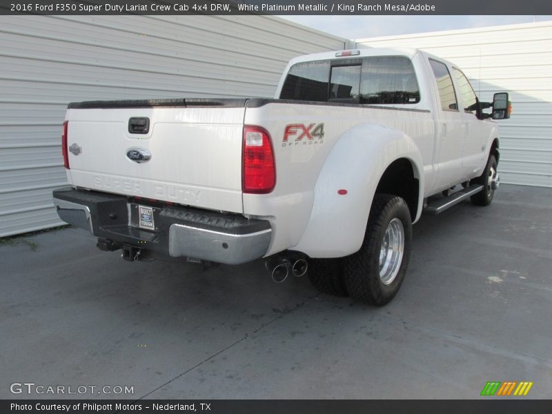 White Platinum Metallic / King Ranch Mesa/Adobe 2016 Ford F350 Super Duty Lariat Crew Cab 4x4 DRW