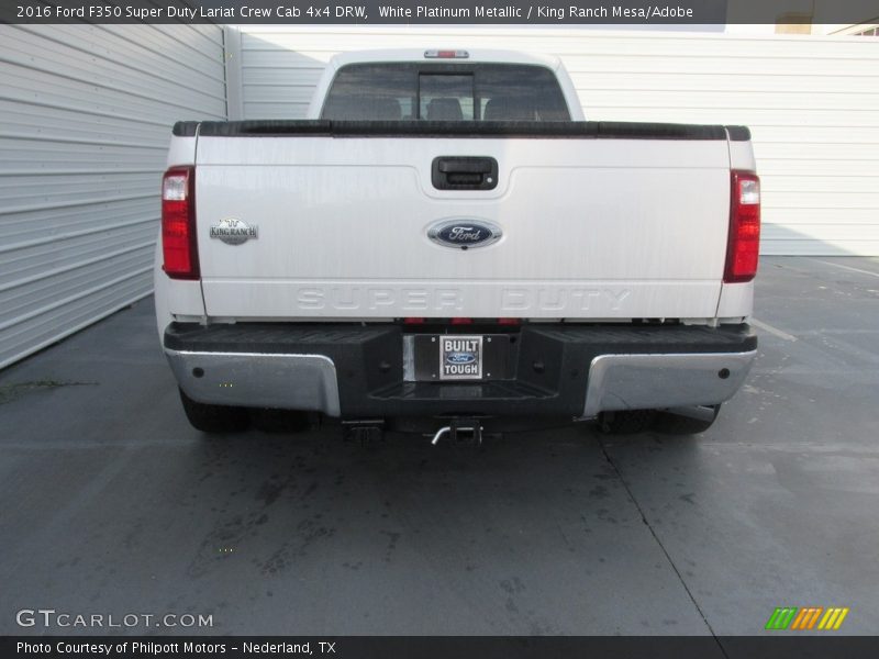 White Platinum Metallic / King Ranch Mesa/Adobe 2016 Ford F350 Super Duty Lariat Crew Cab 4x4 DRW