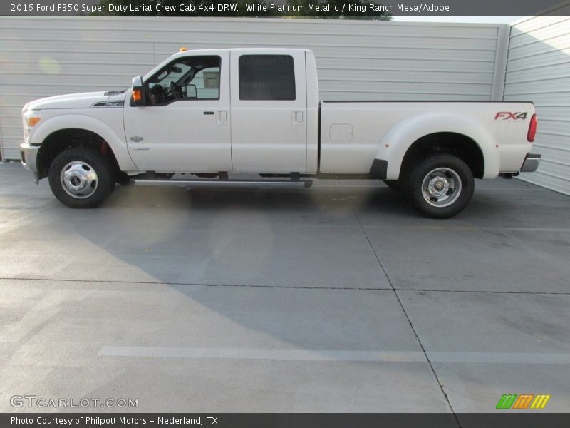 White Platinum Metallic / King Ranch Mesa/Adobe 2016 Ford F350 Super Duty Lariat Crew Cab 4x4 DRW