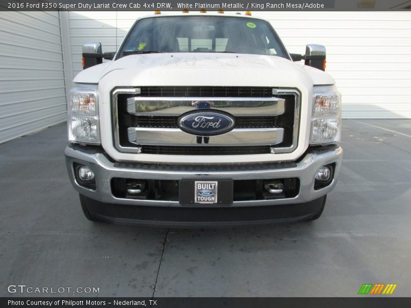 White Platinum Metallic / King Ranch Mesa/Adobe 2016 Ford F350 Super Duty Lariat Crew Cab 4x4 DRW