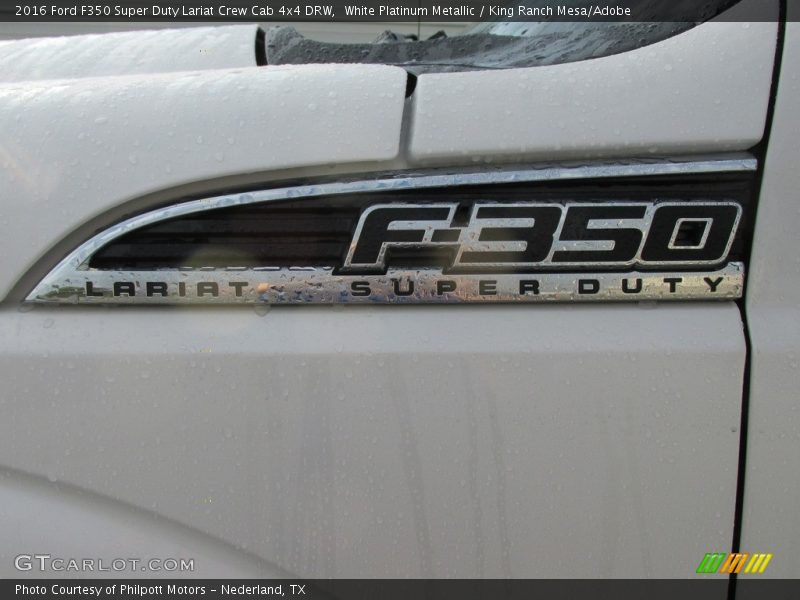 White Platinum Metallic / King Ranch Mesa/Adobe 2016 Ford F350 Super Duty Lariat Crew Cab 4x4 DRW