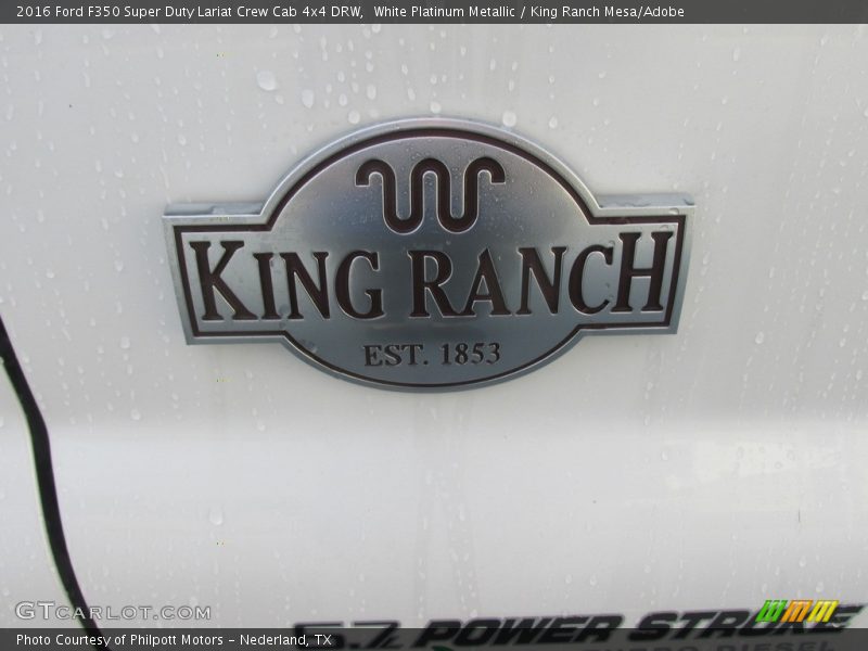 White Platinum Metallic / King Ranch Mesa/Adobe 2016 Ford F350 Super Duty Lariat Crew Cab 4x4 DRW