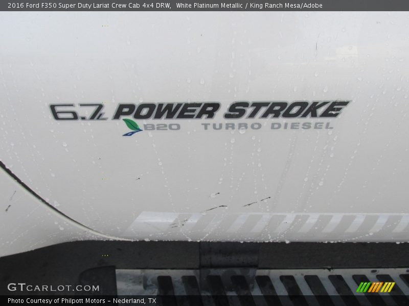 White Platinum Metallic / King Ranch Mesa/Adobe 2016 Ford F350 Super Duty Lariat Crew Cab 4x4 DRW