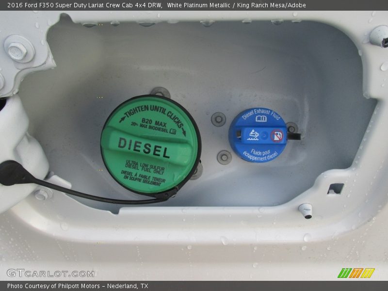 White Platinum Metallic / King Ranch Mesa/Adobe 2016 Ford F350 Super Duty Lariat Crew Cab 4x4 DRW