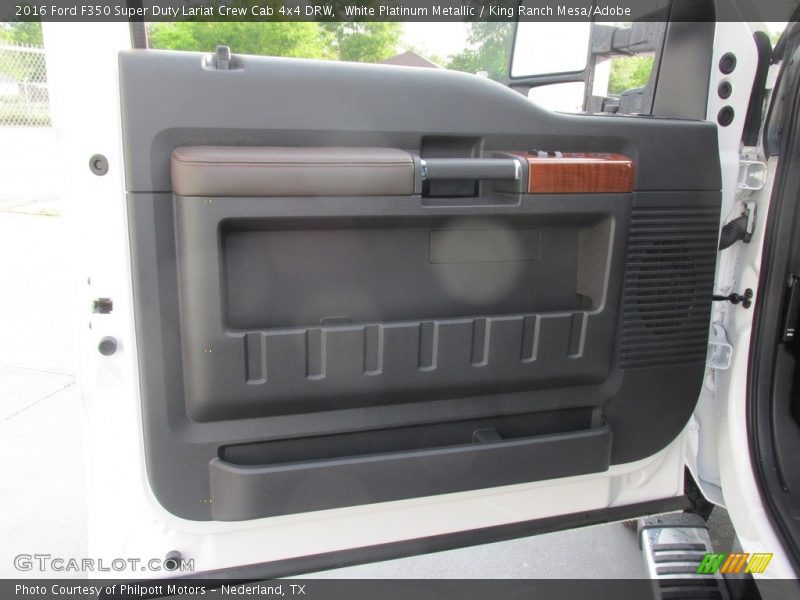 White Platinum Metallic / King Ranch Mesa/Adobe 2016 Ford F350 Super Duty Lariat Crew Cab 4x4 DRW