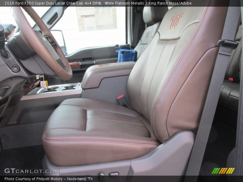 White Platinum Metallic / King Ranch Mesa/Adobe 2016 Ford F350 Super Duty Lariat Crew Cab 4x4 DRW