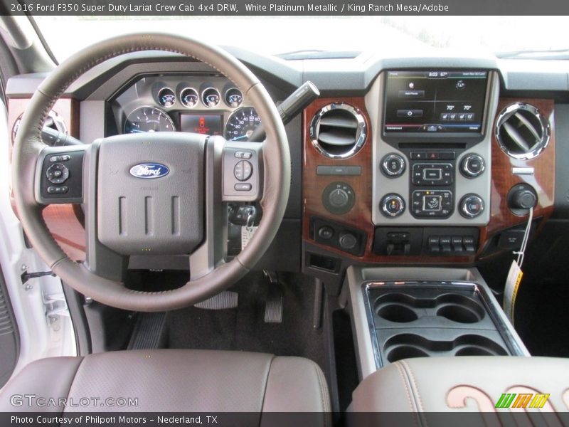 White Platinum Metallic / King Ranch Mesa/Adobe 2016 Ford F350 Super Duty Lariat Crew Cab 4x4 DRW