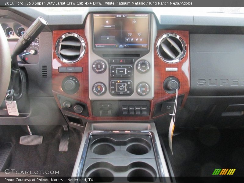 White Platinum Metallic / King Ranch Mesa/Adobe 2016 Ford F350 Super Duty Lariat Crew Cab 4x4 DRW