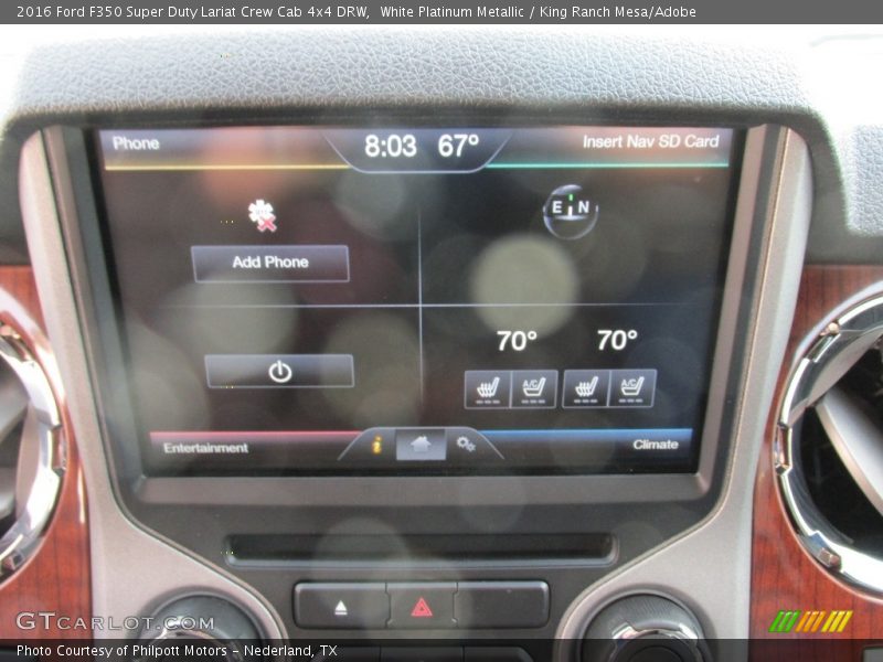 White Platinum Metallic / King Ranch Mesa/Adobe 2016 Ford F350 Super Duty Lariat Crew Cab 4x4 DRW