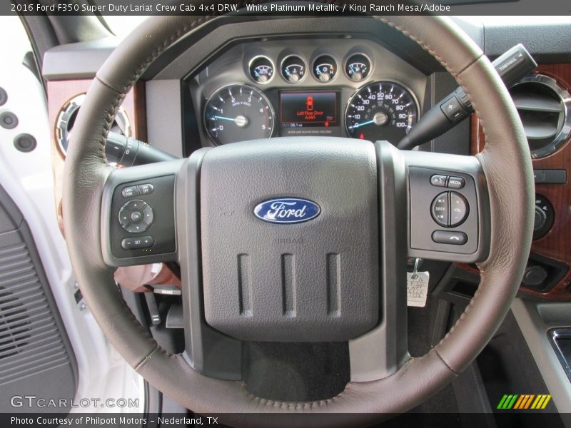 White Platinum Metallic / King Ranch Mesa/Adobe 2016 Ford F350 Super Duty Lariat Crew Cab 4x4 DRW