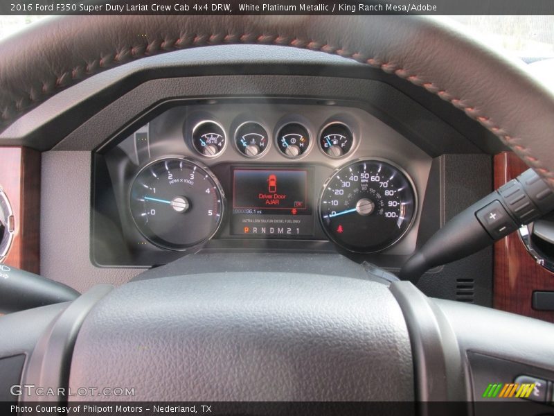 White Platinum Metallic / King Ranch Mesa/Adobe 2016 Ford F350 Super Duty Lariat Crew Cab 4x4 DRW