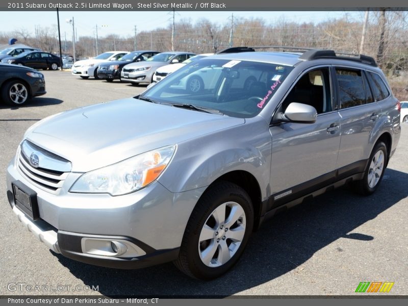 Steel Silver Metallic / Off Black 2011 Subaru Outback 2.5i Limited Wagon